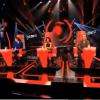 Les quatre coachs lors des auditions à l'aveugle du troisième prime de The Voice 3 le samedi 25 janvier 2014 sur TF1