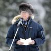 Le roi Carl XVI Gustaf de Suède aux championnats de ski à Umea le 16 janvier 2014