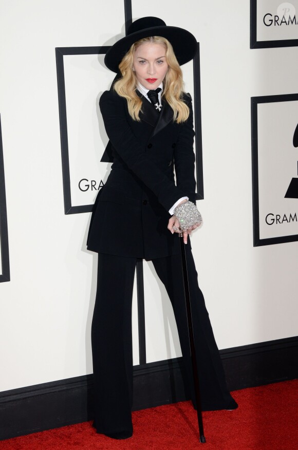 Madonna arrive au Staples Center pour la 56e édition des Grammy Awards. Los Angeles, le 26 janvier 2014.