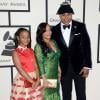 Nina et ses parents Simone Johnson et LL Cool J arrivent au Staples Center pour la 56e édition des Grammy Awards. Los Angeles, le 26 janvier 2014.