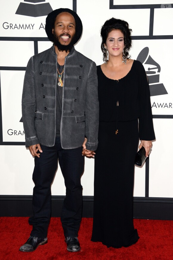 Ziggy et Orly Marley arrivent au Staples Center pour la 56e édition des Grammy Awards. Los Angeles, le 26 janvier 2014.