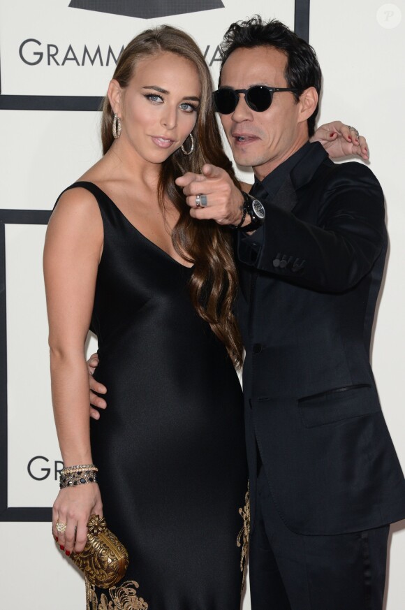 Chloe Green et Marc Anthony arrivent au Staples Center pour la 56e édition des Grammy Awards. Los Angeles, le 26 janvier 2014.