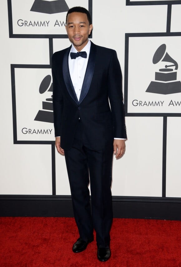 John Legend arrive au Staples Center pour la 56e édition des Grammy Awards. Los Angeles, le 26 janvier 2014.