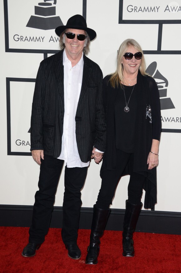 Neil et Pegi Young arrivent au Staples Center pour la 56e édition des Grammy Awards. Los Angeles, le 26 janvier 2014.