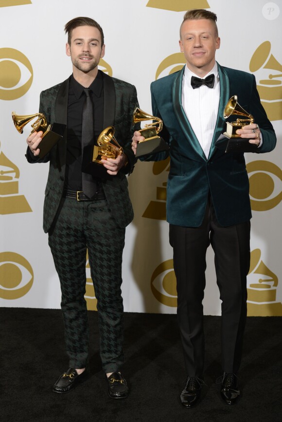 Ryan Lewis, Macklemore et leurs quatre Grammy Awards. Los Angeles, le 26 janvier 2014.