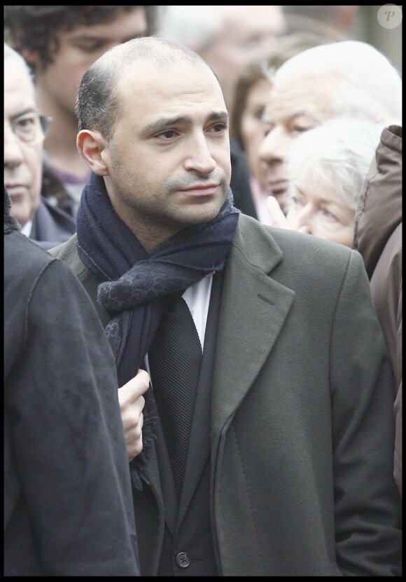 Thomas Fabius aux obsèques de Georges Cravenne à Paris le 14 janvier 2009. 