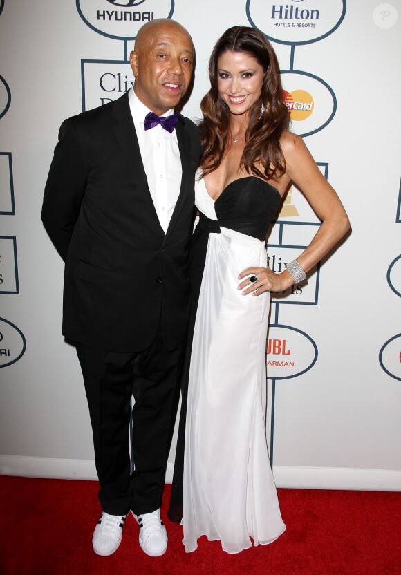 Russell Simmons et sa nouvelle compagne Shannon Elizabeth à la soirée pré-Grammy à Beverly Hills le 25 janvier 2014.