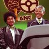 Nelson Mandela et Winnie à Wembley le 16 avril 1990.