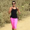 Exclusif - Lea Michele fait du jogging au Runyon Canyon Park à Los Angeles, le 28 janvier 2014.