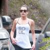 Exclusif - Lea Michele fait du jogging au Runyon Canyon Park à Los Angeles, le 21 janvier 2014.