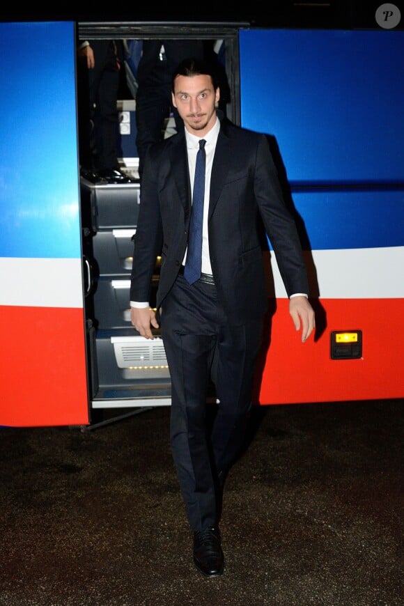 Zlatan Ibrahimovic lors de son arrivée au dîner de gala de la Fondation PSG au Pré Catelan à Paris, le 28 janvier 2014