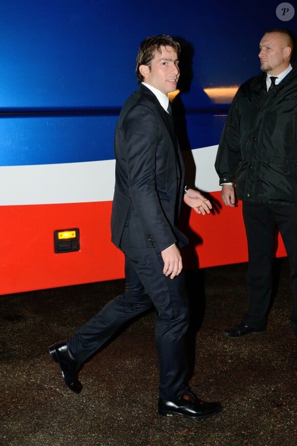Maxwell lors de son arrivée au dîner de gala de la Fondation PSG au Pré Catelan à Paris, le 28 janvier 2014