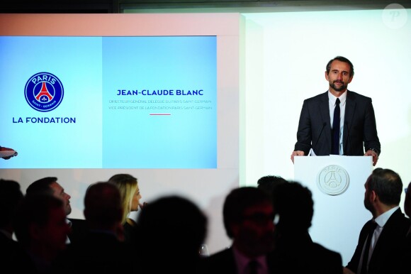 Jean-Claude Blanc lors du dîner de gala de la Fondation PSG, le 28 janvier 2014, au Pré Catelan à Paris