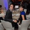 Robert Pirès et Jessica lors du dîner de Gala de la Fondation PSG au Pré Catelan à Paris le 28 janvier 2014