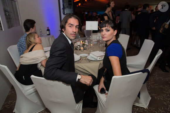 Robert Pirès et Jessica lors du dîner de Gala de la Fondation PSG au Pré Catelan à Paris le 28 janvier 2014