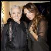 Exclu - Charles Aznavour et Hélène Ségara dans les coulisses de l'Olympia à Paris, le 28 septembre 2011.