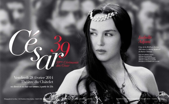 Isabelle Adjani sur l'affiche officielle de la 39 cérémonie des César du Cinéma.