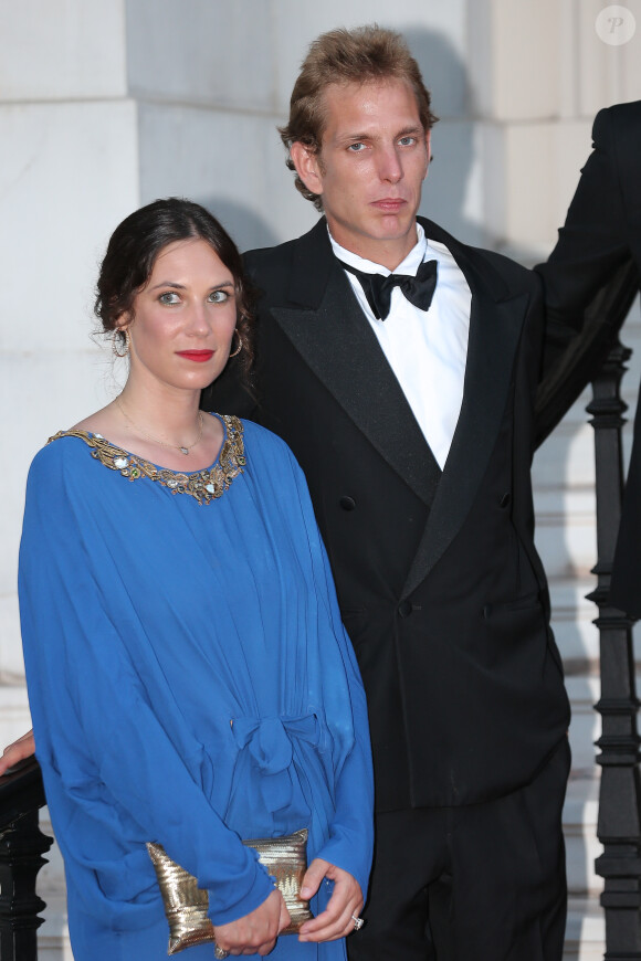 Tatiana Santo Domingo et son époux Andrea Casiraghi lors de la soirée "Love Ball" au profit de la Fondation "The Naked Heart" à l'Opéra Garnier de Monaco le 27 juillet 2013