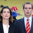 Charlotte Casiraghi et son frère Andrea lors du match des 'World Stars Football Match' à Monaco le 21 mai 2013