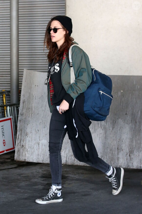 Kristen Stewart est arrivée à l'aéroport Charles de Gaulle, le 3 février 2014.