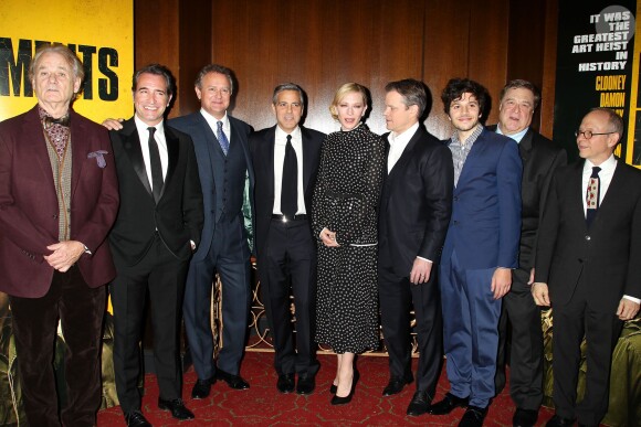 Le casting à la première du film The Monuments Men au Ziegfeld Theatre, New York, le 4 février 2014.