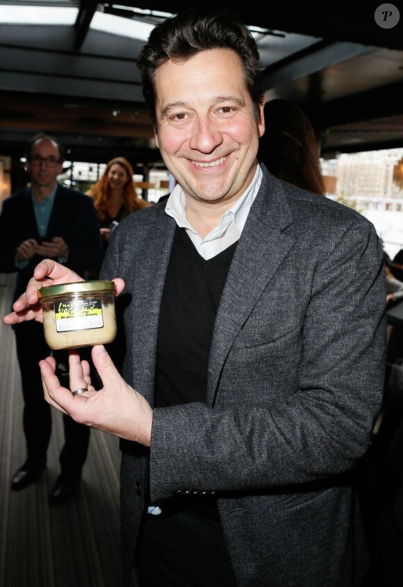 Laurent Gerra lors du lancement des "food truck" du chef Marc Veyrat à Paris le 4 février 2014.
