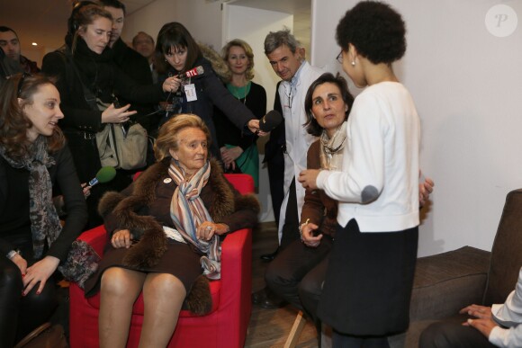 Bernadette Chirac en visite à l'hôpital Pellegrin pour l'opération Pièces Jaunes à Bordeaux, le 5 février 2014.