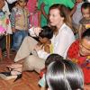 Valerie Trierweiler en voyage humanitaire en Inde avec Action conftre la Faim, janvier 2014.