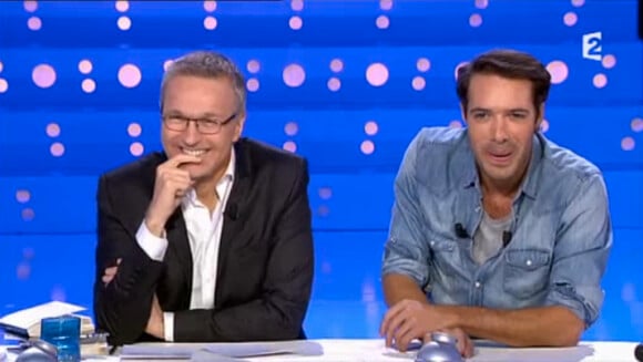 Laurent Ruquier et Nicolas Bedos, le 8 février 2014 sur France 2.