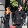 Amy Adams et Darren Le Gallo assistent aux funérailles de Philip Seymour Hoffman le 7 février 2014.