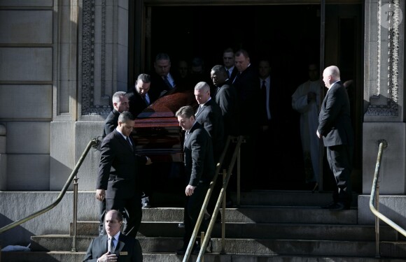 Obsèques de l'acteur Philip Seymour Hoffman en l'église St. Ignatius de Loyola à New York, le 7 février 2014.