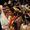 Le pape François avec un groupe d'immigrés du Sri Lanka au Vatican le 8 février 2014.
