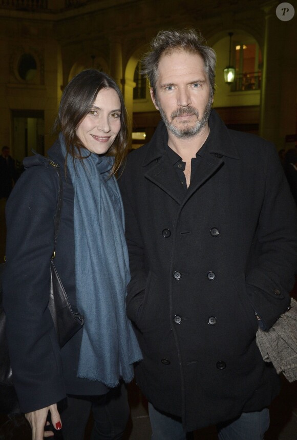 Christopher Thompson et sa femme Géraldine Pailhas à la générale de la pièce "La porte à côté" au Théâtre Édouard VII à Paris, le 10 fevrier 2014.