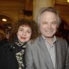 Franz Olivier Giesbert et sa compagne Valérie Toranian à la générale de la pièce "La porte à côté" au Théâtre Édouard VII à Paris, le 10 fevrier 2014.