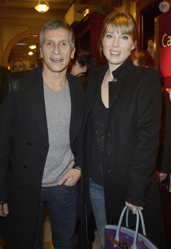 Nagui et sa femme Mélanie Page à la générale de la pièce "La porte à côté" au Théâtre Édouard VII à Paris, le 10 fevrier 2014.