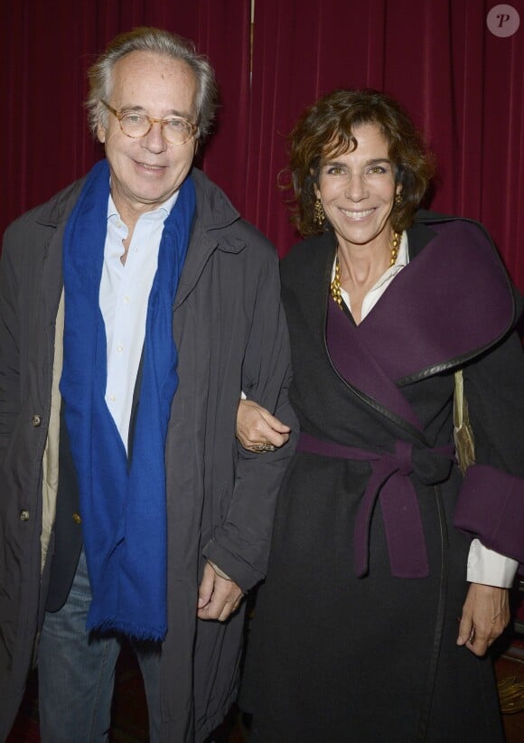 Olivier Orban et sa femme Christine Orban à la générale de la pièce "La porte à côté" au Théâtre Édouard VII à Paris, le 10 fevrier 2014.