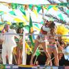 Jennifer Lopez, Pitbull, et Claudia Leite sur le tournage d'un clip pour la "FIFA World Cup Brazil" à Fort Lauderdale, le 11 février 2014.
