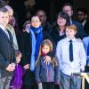Les funérailles de Philip Seymour Hoffman avec Mimi O'Donnell et ses trois enfants à New York, le 7 février 2014.