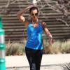 Lea Michele fait du footing au Runyon Canyon Park, à Los Angeles, le 13 février 2014.