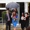 Kate Middleton inaugurant le 14 février 2014 dans un lycée de l'ouest de Londres un nouveau site de l'association The Art Room