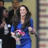 Kate Middleton inaugurant le 14 février 2014 dans un lycée de l'ouest de Londres un nouveau site de l'association The Art Room