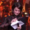 Virginie Guilhaume ouvre l'enveloppe pour la Victoire de l'album rock pour "Bankrupt" - 29e cérémonie des Victoires de la Musique, au Zénith de Paris, le 14 février 2014.