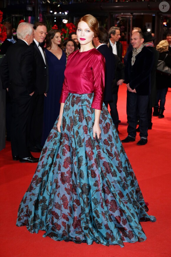 Léa Seydoux en Prada à la première du film La Belle et la Bête lors du 64e Festival International du Film de Berlin, le 14 février 2014.