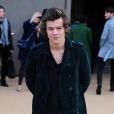 Harry Styles arrive au défilé Burberry Prorsum automne/hiver 2014 à Londres le 17 février 2014