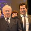Pierre Lescure, Philippe Bouvard, Laurent Gerra et Elise Lucet à la soirée des 19e Lauriers de la Radio et de la Télévision à l'Hôtel de Ville de Paris, le 17 février 2014.