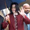 Michael Jackson lors de son procès à Santa Maria, le 27 avril 2005.