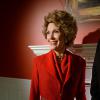 Nancy Reagan fait son entrée au musée de Madame Tussauds au côté de son époux Ronald Reagan, à Washington, le 18 février 2014