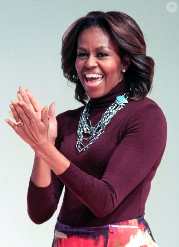 Michelle Obama à l'exposition WAT-AAH's Taking Back The Streets! à New York, le 20 février 2014.