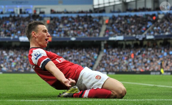 Laurent Koscielny lors du match entre Manchester City et Arsenal à l'Etihad Stadium de Manchester, le 23 septembre 2012