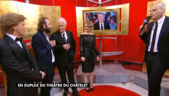 Alex Lutz, Vincent Macaigne, André Dussollier et Sara Forestier aux César 2014.